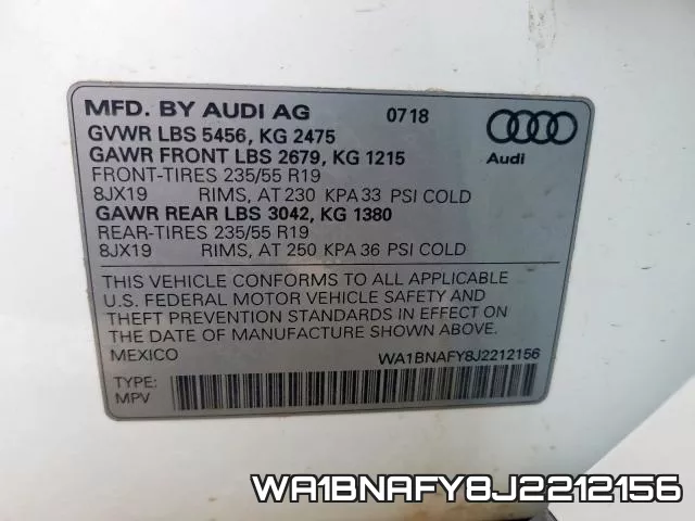 WA1BNAFY8J2212156 фото 2