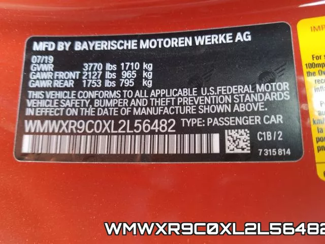 WMWXR9C0XL2L56482 фото 2