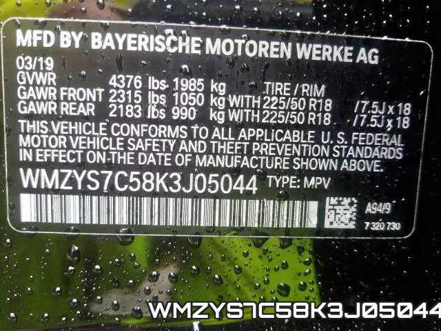 WMZYS7C58K3J05044 фото 2