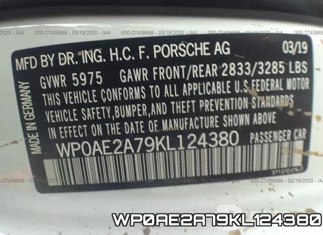 WP0AE2A79KL124380 фото 10
