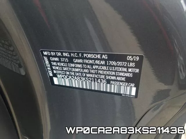WP0CA2A83KS211436 фото 2