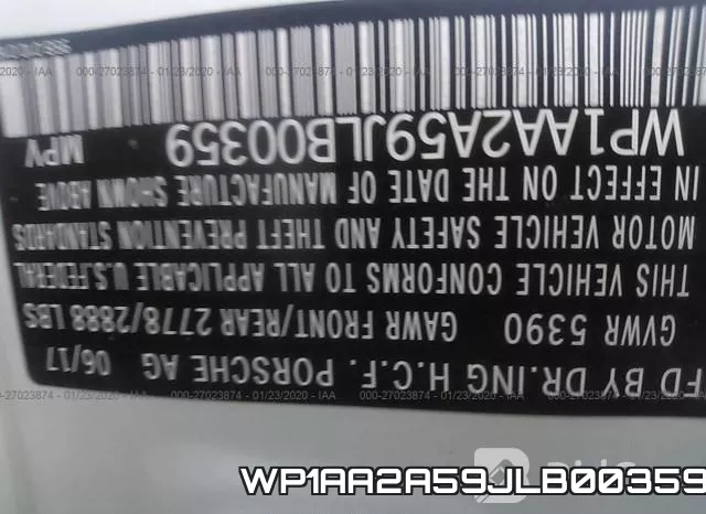WP1AA2A59JLB00359 фото 10