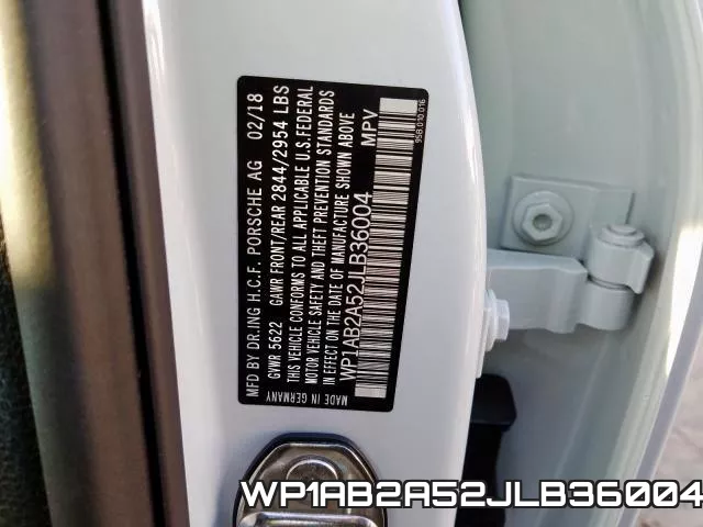 WP1AB2A52JLB36004 фото 2