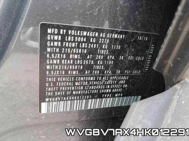 WVGBV7AX4HK012291 фото 2