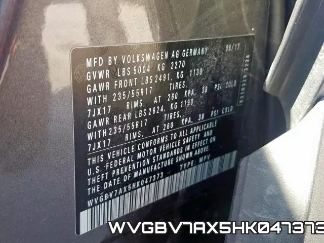 WVGBV7AX5HK047373 фото 2