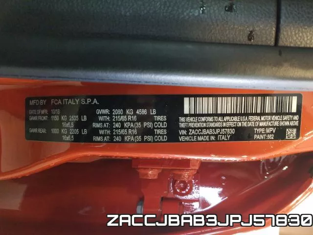 ZACCJBAB3JPJ57830 фото 2