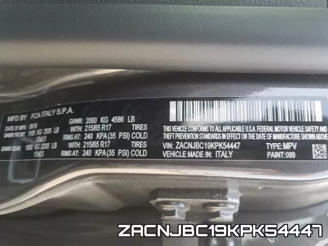 ZACNJBC19KPK54447 фото 2
