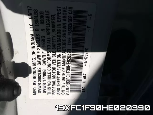 19XFC1F30HE020390 фото 2
