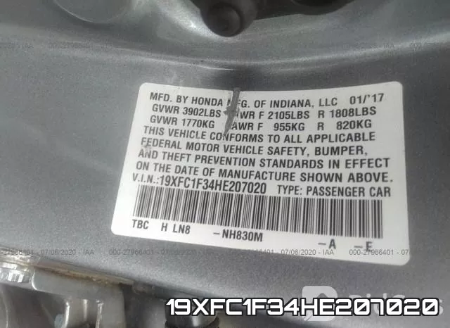 19XFC1F34HE207020 фото 10