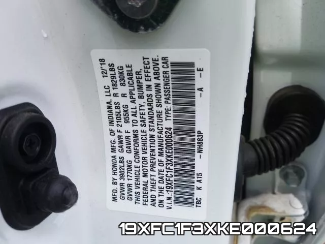 19XFC1F3XKE000624 фото 2