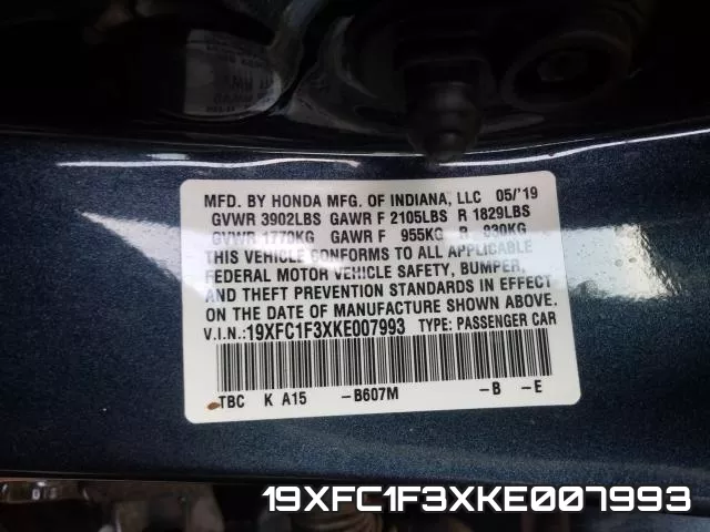 19XFC1F3XKE007993 фото 2