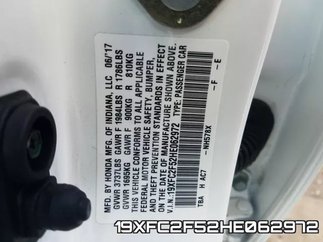 19XFC2F52HE062972 фото 2