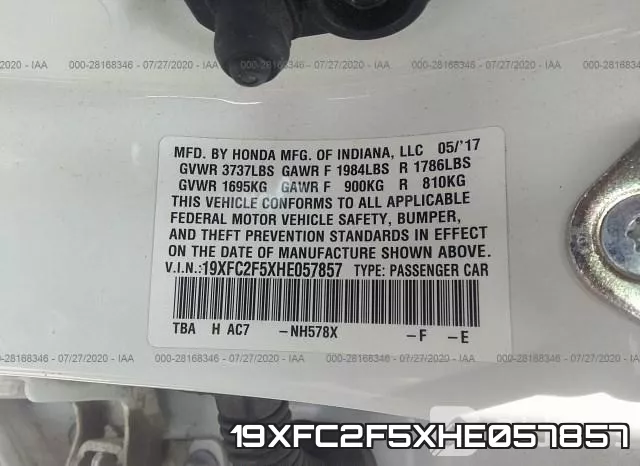 19XFC2F5XHE057857 фото 10