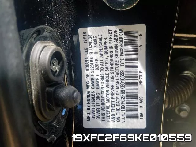 19XFC2F69KE010559 фото 2