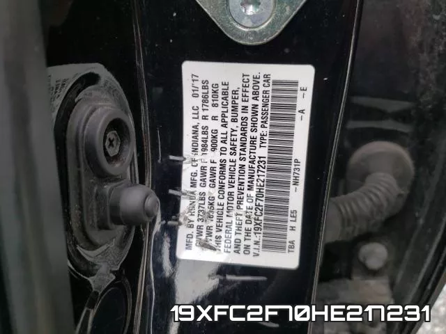19XFC2F70HE217231 фото 2
