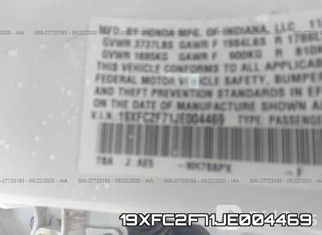 19XFC2F71JE004469 фото 10
