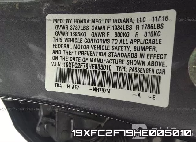 19XFC2F79HE005010 фото 10