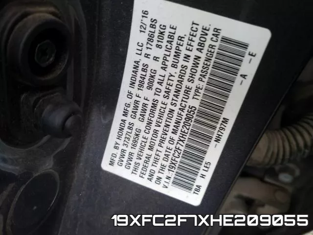 19XFC2F7XHE209055 фото 2