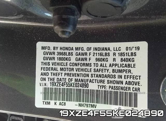 19XZE4F55KE024890 фото 10