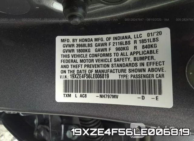 19XZE4F56LE006819 фото 10