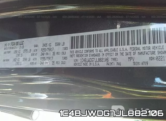 1C4BJWDG7JL882106 фото 10