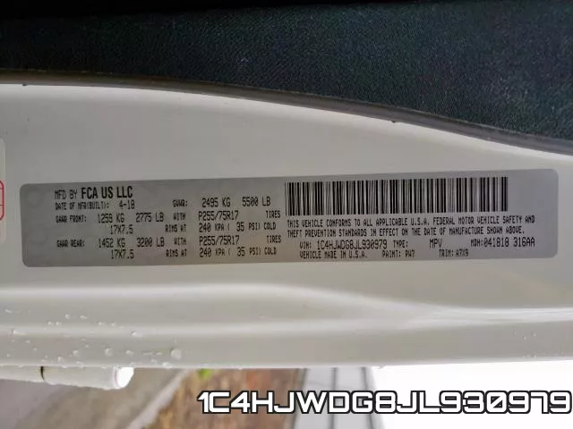1C4HJWDG8JL930979 фото 2