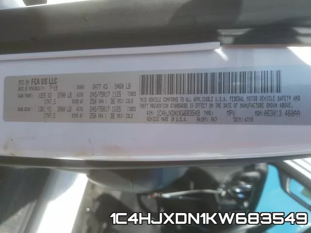 1C4HJXDN1KW683549 фото 2