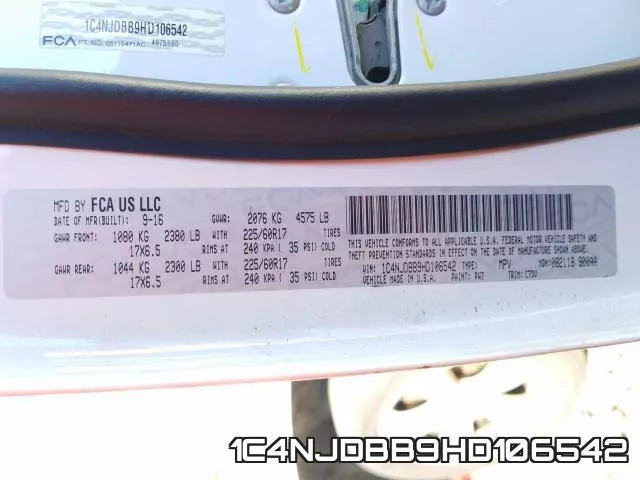 1C4NJDBB9HD106542 фото 2