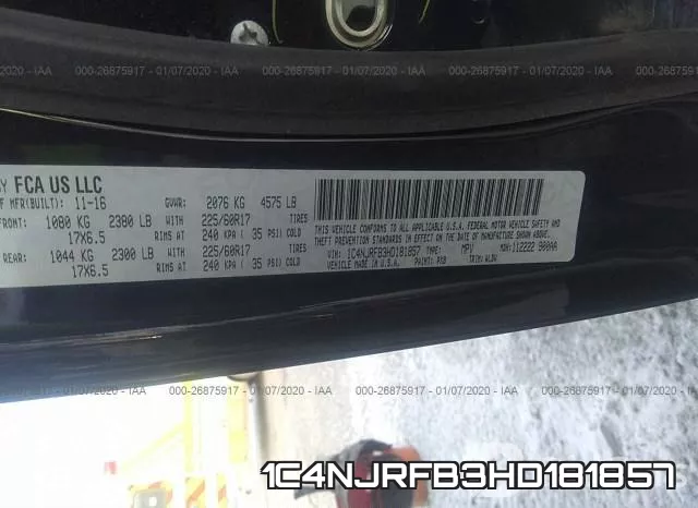 1C4NJRFB3HD181857 фото 10