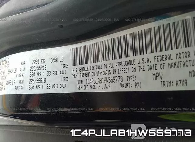 1C4PJLAB1HW559773 фото 10