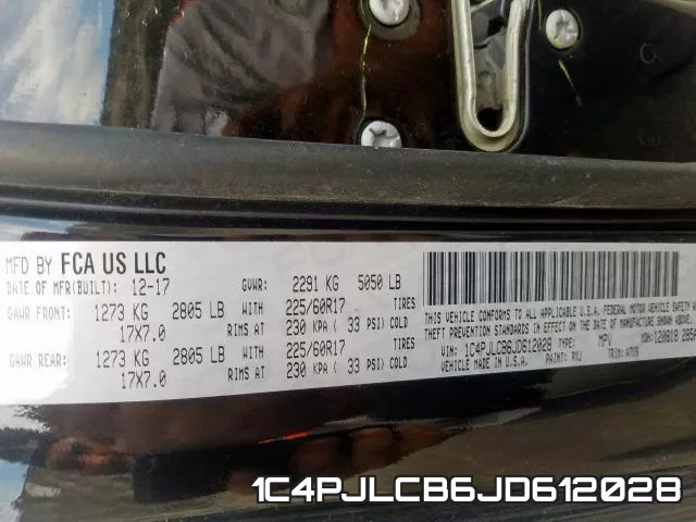 1C4PJLCB6JD612028 фото 2