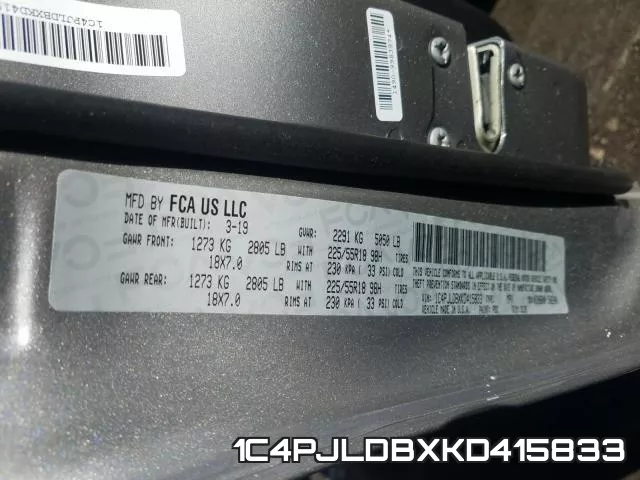 1C4PJLDBXKD415833 фото 2