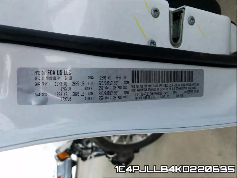 1C4PJLLB4KD220635 фото 2