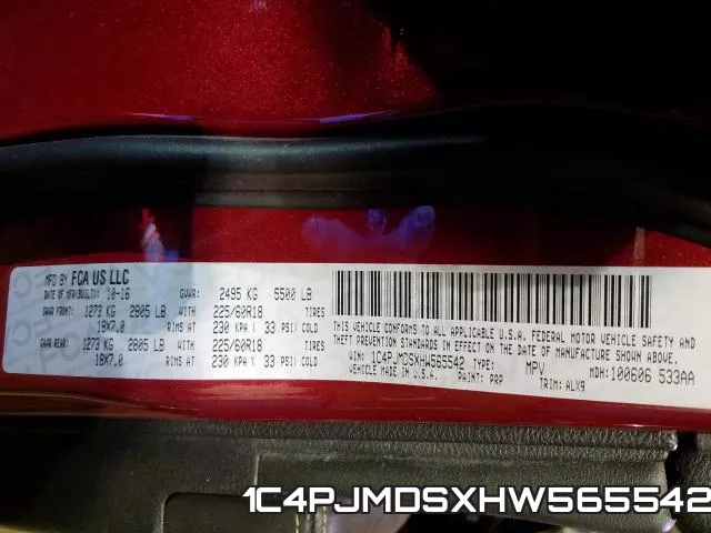 1C4PJMDSXHW565542 фото 2