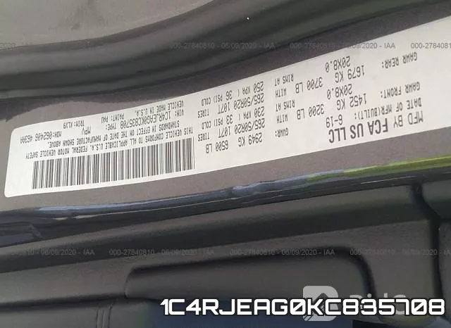 1C4RJEAG0KC835708 фото 10