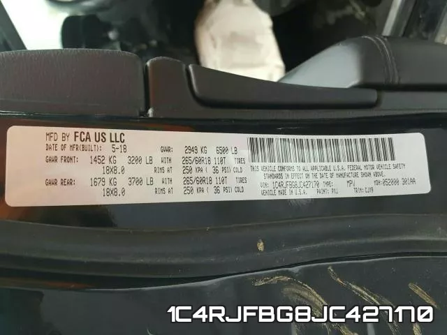 1C4RJFBG8JC427170 фото 2