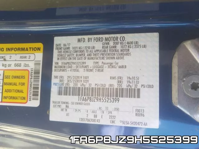 1FA6P8JZ9H5525399 фото 2
