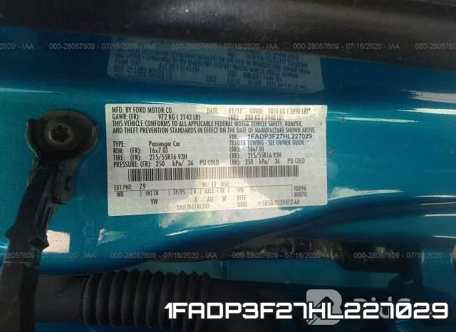 1FADP3F27HL227029 фото 10