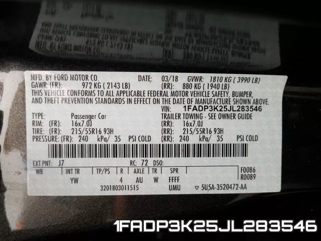 1FADP3K25JL283546 фото 2