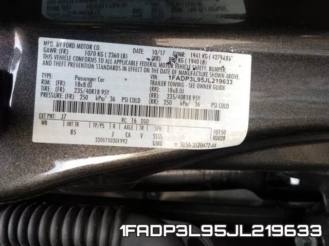 1FADP3L95JL219633 фото 2