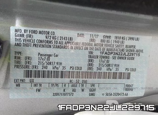 1FADP3N22JL229715 фото 10