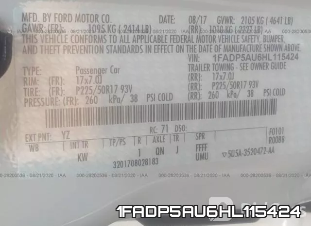1FADP5AU6HL115424 фото 10