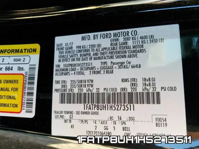 1FATP8UH1H5273511 фото 2