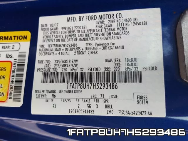 1FATP8UH7H5293486 фото 2