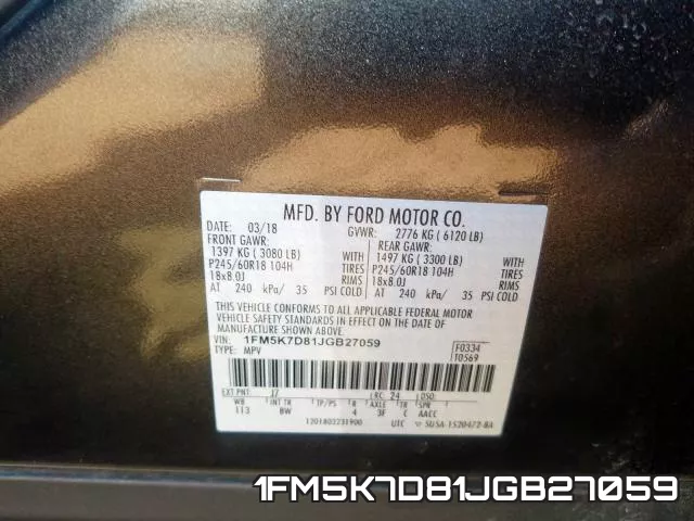 1FM5K7D81JGB27059 фото 2