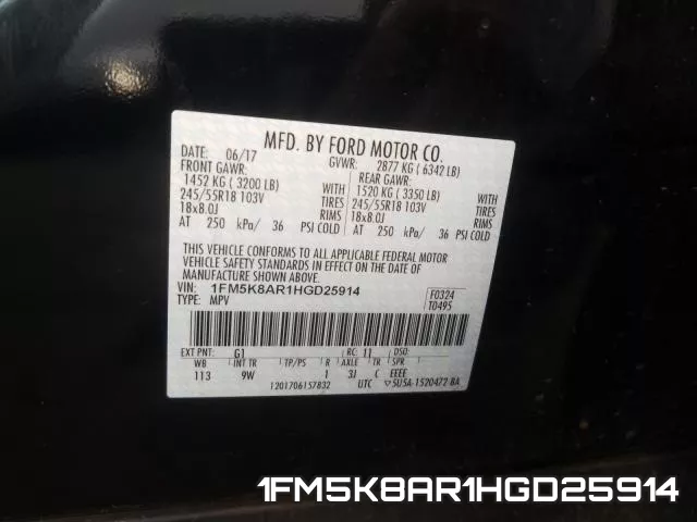 1FM5K8AR1HGD25914 фото 2