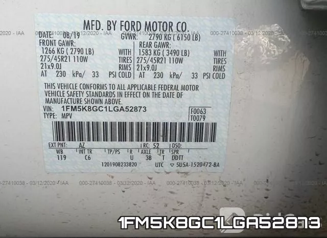 1FM5K8GC1LGA52873 фото 10