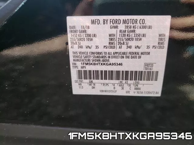 1FM5K8HTXKGA95346 фото 2