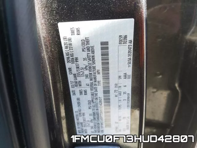 1FMCU0F73HUD42807 фото 2