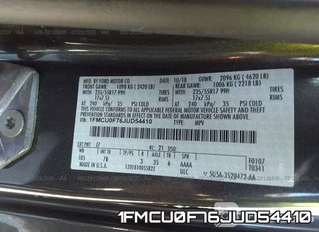 1FMCU0F76JUD54410 фото 10